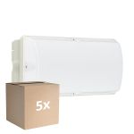 Fordelspakning 5x Philips LED Sikkerhet Ledinaire WL055V Hvit 6W 600lm - 830 Varm Hvit | 374x150mm - IP65 - Bevegelsessensor