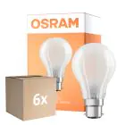 Fordelspakning 6x Osram Classic LED B22d Pære filament matt 11W 1521lm - 865 daglys | dimbar - erstatter 100W
